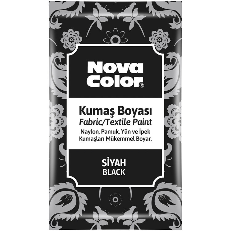 NOVA COLOR NC-904 TOZ KUMAŞ BOYASI SİYAH 12Lİ *24