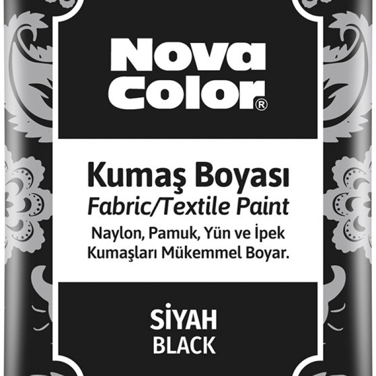 NOVA COLOR NC-904 TOZ KUMAŞ BOYASI SİYAH 12Lİ *24