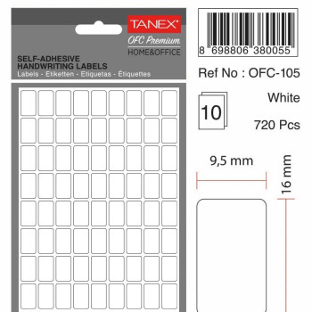 TANEX OFC-105 BEYAZ OFİS ETİKETİ 10'LU *54