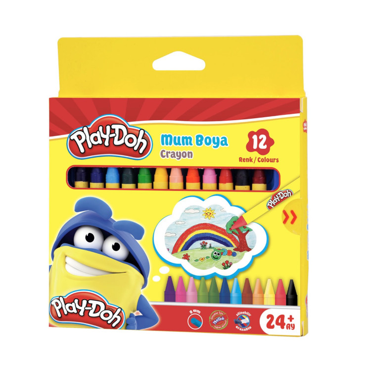 PLAY-DOH CR004 12RENK SİLİNEBİLİR MUM BOYA *144
