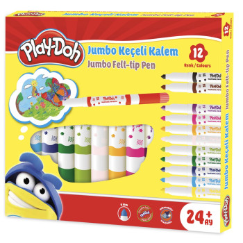 PLAY-DOH KE020 JUMBO KEÇELİ KALEM 12 RENK 12'Lİ *4