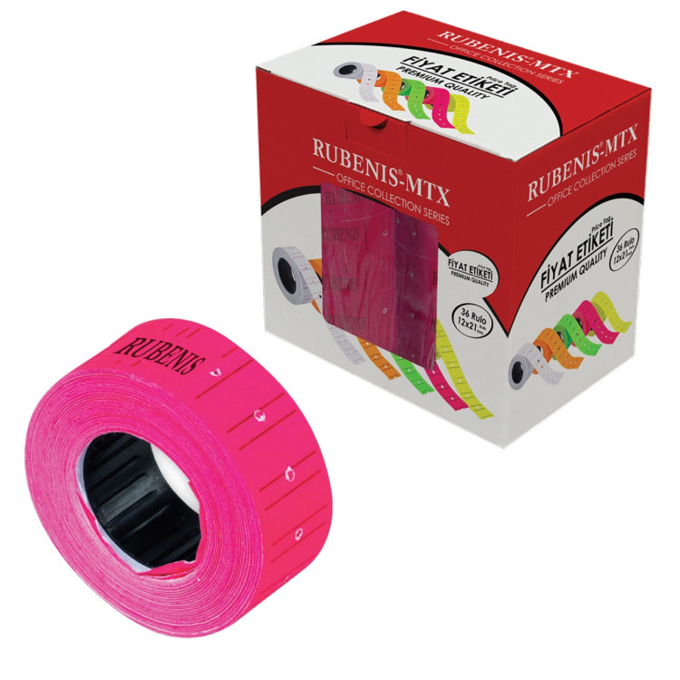 RUBENİS RB-MTX-P FİYAT ETİKETİ PEMBE 36LI *16