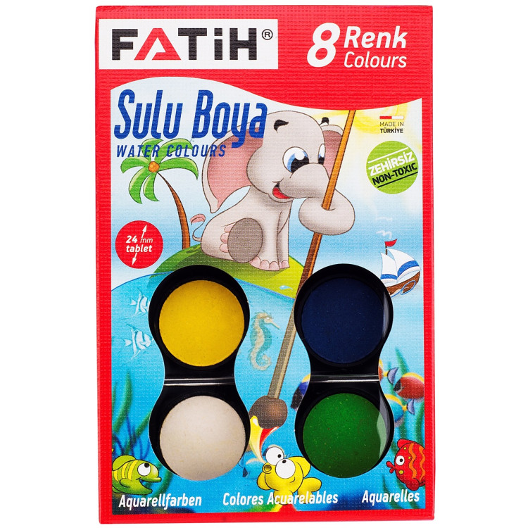FATİH 8 RENK SULU BOYA S-8 *144