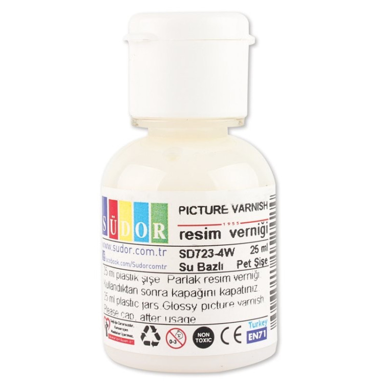 SÜDOR SD723-4W RESİM VERNİĞİ SU BAZLI 25 ML 12Lİ