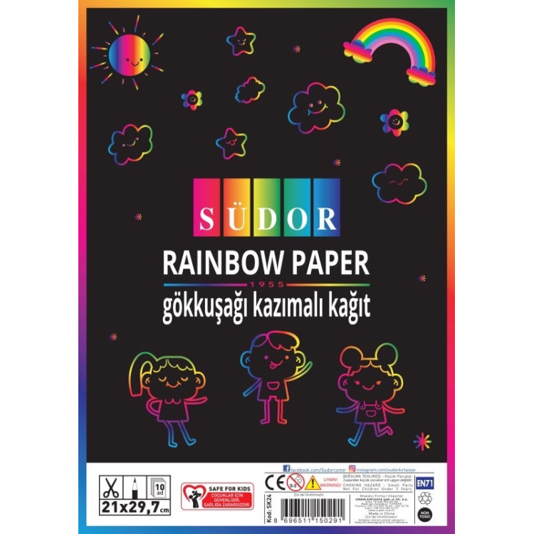 SÜDOR SK24 GÖKKUŞAĞI KAZIMALI A4 KAĞIT 10LU