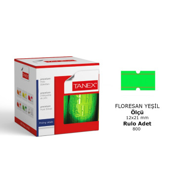 TANEX 5108 ÇİZGİLİ FİYAT ETİKETİ YEŞİL 24'LÜ *24