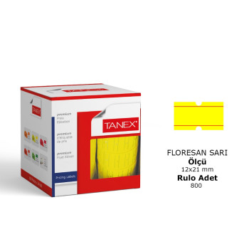 TANEX 5508 ÇİZGİLİ FİYAT ETİKETİ SARI 24'LÜ *24
