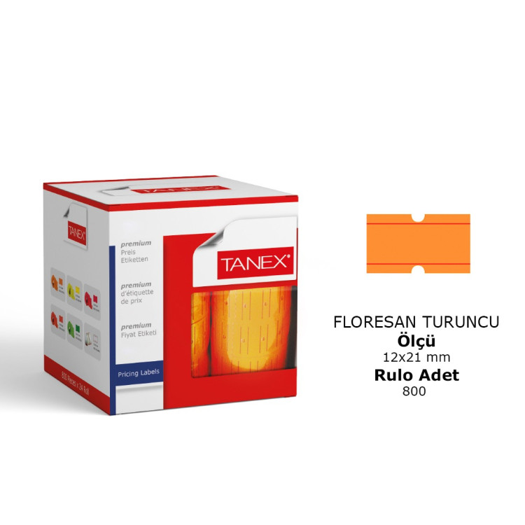 TANEX 5708 ÇİZGİLİ FİYAT ETİKETİ TURUNCU 24LÜ *24