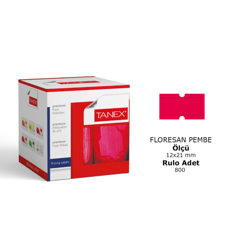 TANEX 5908 ÇİZGİLİ FİYAT ETİKETİ PEMBE 24LÜ *24