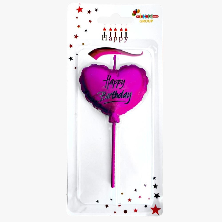 HAPPY BİRTHDAY KALP MOR MUM PK:12 KL:480