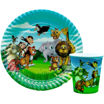 8 Lİ SAFARİ BASKILI TABAK BARDAK SET 8 Lİ SAFARİ BASKILI TABAK BARDAK SET