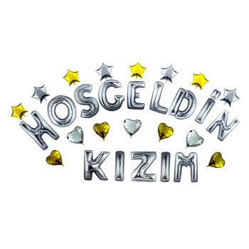 KALPLİ HOŞGELDİN KIZIM GÜMÜŞ SET BALON