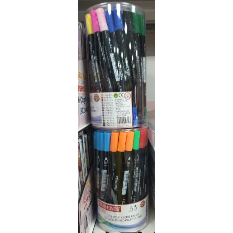 RUBENİS F-1750 ÇİFT UÇLU 13 RENK KEÇELİ KALEM 50Lİ