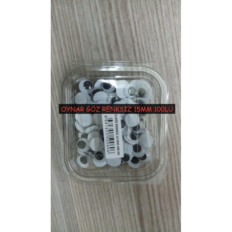 OYNAR GÖZ 15MM RENKSİZ 100LÜ -D06