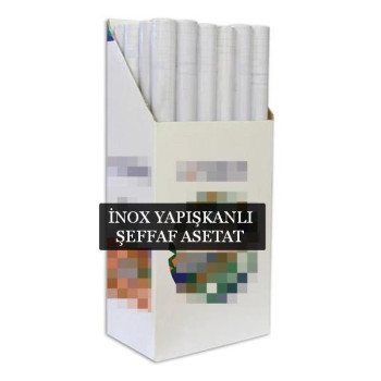 İNOX ŞEFFAF Yapışkanlı Asetat 45cmx2mt (BOX24)