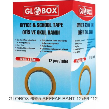 GLOBOX 6955 ŞEFFAF PARA BANT 12x66 12Lİ  #2 GLOBOX 6955 ŞEFFAF PARA BANT 12x66 12Lİ  #2