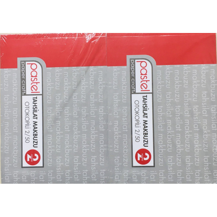 PASTEL 2/50 OTOKOPİLİ TAHSİLAT MAKBUZU 2N 12Lİ