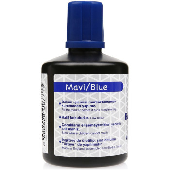 BRONS BR-354 TAHTAKALEMİ MÜREKKEBİ MAVİ 100CC (BOX6) BRONS BR-354 TAHTAKALEMİ MÜREKKEBİ MAVİ 100CC (BOX6)