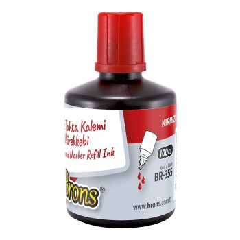 BRONS BR-355 TAHTAKALEMİ MÜREKKEBİ KIRMIZI 100CC (BOX6) BRONS BR-355 TAHTAKALEMİ MÜREKKEBİ KIRMIZI 100CC (BOX6)