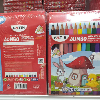 FATİH 33490 TRİANGULAR JUMBO KURUBOYA 12 RENK 6'LI *20 FATİH 33490 TRİANGULAR JUMBO KURUBOYA 12 RENK 6'LI *20