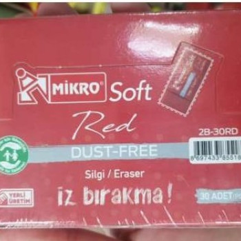 MİKRO 2B-30RD SOFT SİLGİ RED (BOX30) #2 MİKRO 2B-30RD SOFT SİLGİ RED (BOX30) #2
