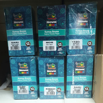 NOVACOLOR TOZ KUMAŞ BOYASI 12GR (BOX12) NOVACOLOR TOZ KUMAŞ BOYASI 12GR (BOX12)