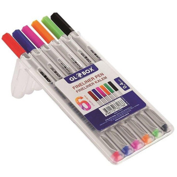 GLOBOX 3176 FİNELİNER 6 RENK KEÇELİ KALEM