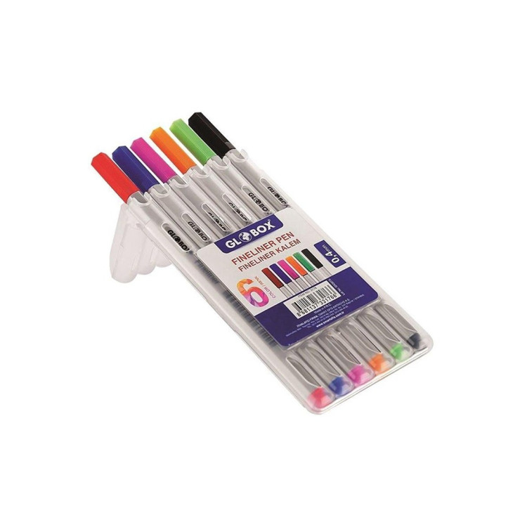 GLOBOX 3176 FINELINER KALEM 6 RENK 12'Lİ