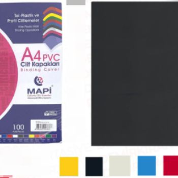 MAPİ-160 PVC CİLT KAPAĞI A4 SİYAH 100LÜ MAPİ-160 PVC CİLT KAPAĞI A4 SİYAH 100LÜ