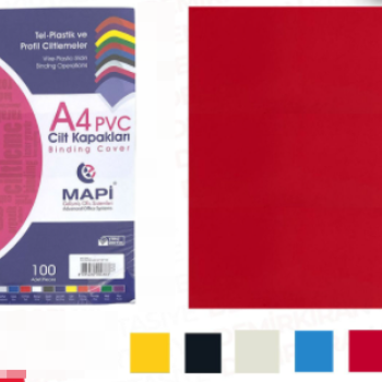 MAPİ-160 PVC CİLT KAPAĞI A4 KIRMIZI 100LÜ MAPİ-160 PVC CİLT KAPAĞI A4 KIRMIZI 100LÜ