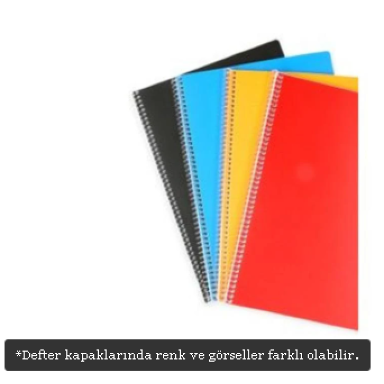 A5 SPİRALLİ PP KAPAKLI DEFTER 96YP KARELİ 12Lİ *DF