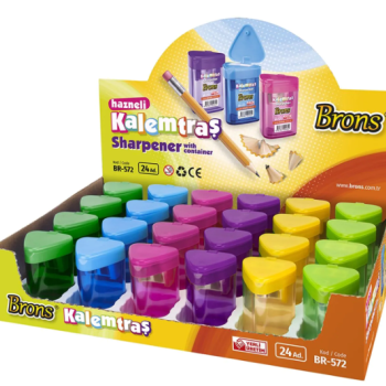 Brons Br-572 Kalemtraş Hazneli Üçgen 24lü