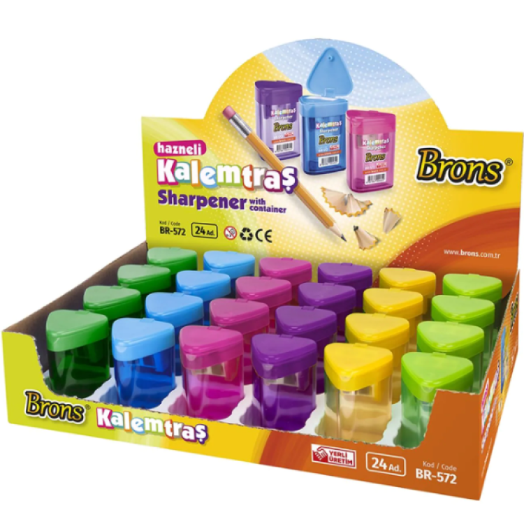 Brons Br-572 Kalemtraş Hazneli Üçgen 24lü *K