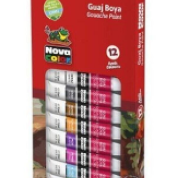 NOVACOLOR NC-781 12 RENK TÜP GUAJ BOYA 12ML (BOX12) NOVACOLOR NC-781 12 RENK TÜP GUAJ BOYA 12ML (BOX12)