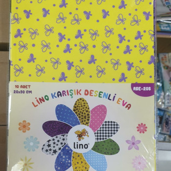 LİNO RBE-208 KARIŞIK DESENLİ EVA A4 10LU LİNO RBE-208 KARIŞIK DESENLİ EVA A4 10LU