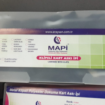 MAPİ 26 51 KLİPSLİ KART ASKI İPİ 50Lİ SİYAH MAPİ 26 51 KLİPSLİ KART ASKI İPİ 50Lİ SİYAH