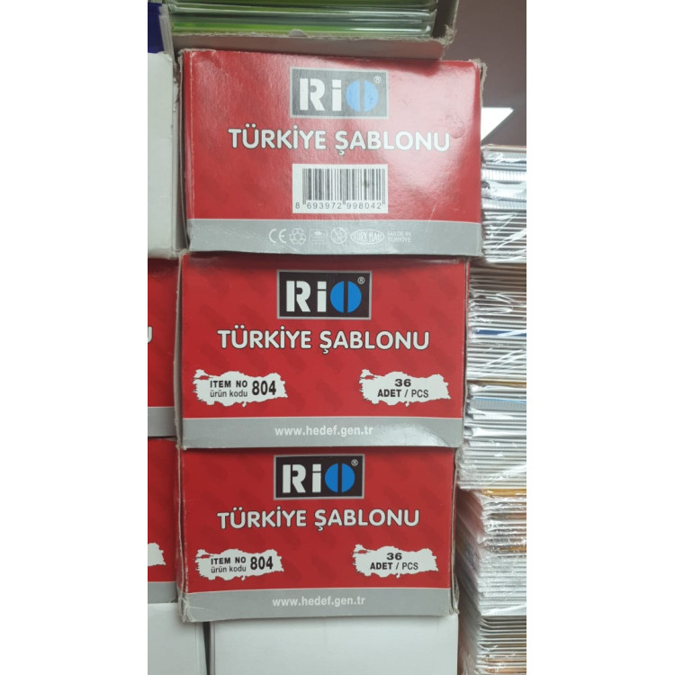 Rio 804 Türkiye Haritası Şablonu Cetvel 36lı *K