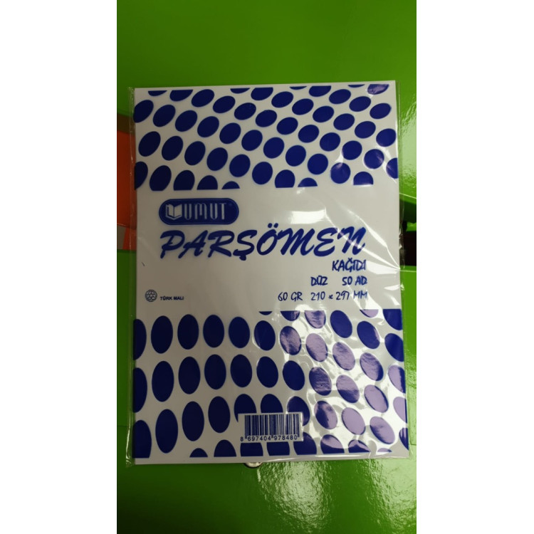 UMUT PARŞÖMEN KAĞIDI DÜZ 50ADET 60GR 21X29CM (yağlı milaj)