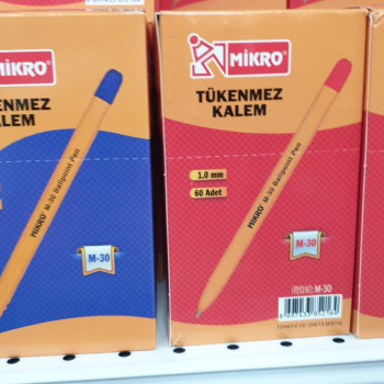 MİKRO TÜKENMEZ  1.0mm KALEM M-30 60LI MAVİ MİKRO TÜKENMEZ  1.0mm KALEM M-30 60LI MAVİ