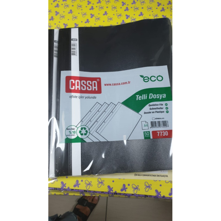 Cassa 7730 Telli Dosya Eco 50li SİYAH K