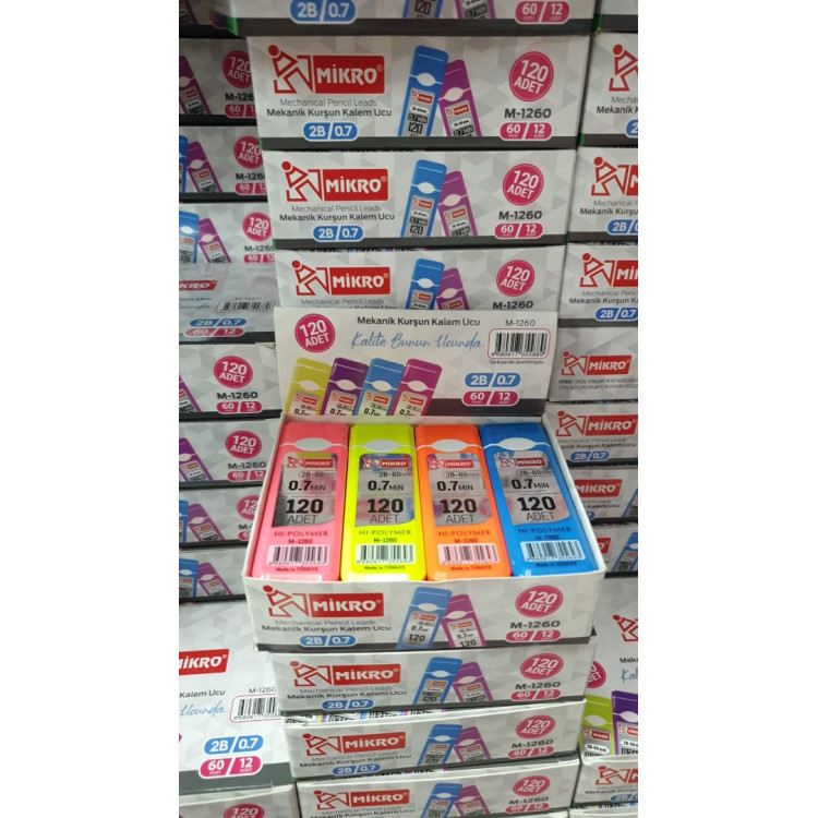 MİKRO M-1260 MİN 0.7 120Lİ TÜP 60MM  VERSATİL UÇ (BOX12)