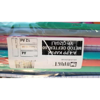 A4 PP KAPAK METOD DEFTER 60YP KARELİ (BOX12) *DF A4 PP KAPAK METOD DEFTER 60YP KARELİ (BOX12) *DF