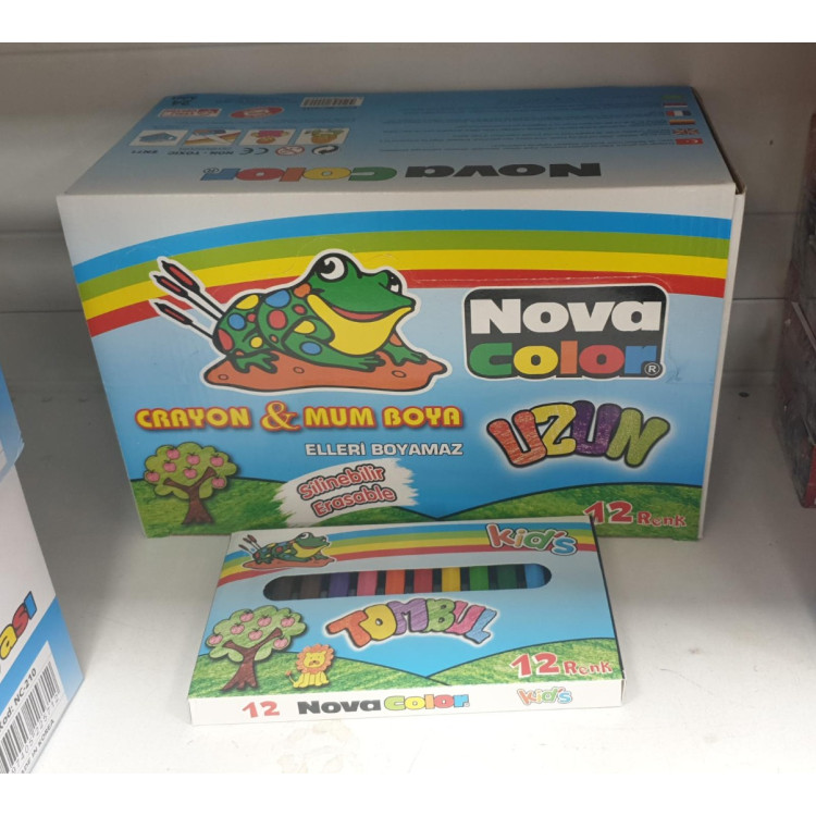 NOVACOLOR NC-2112 UZUN MUM BOYA 12RENK (BOX12)