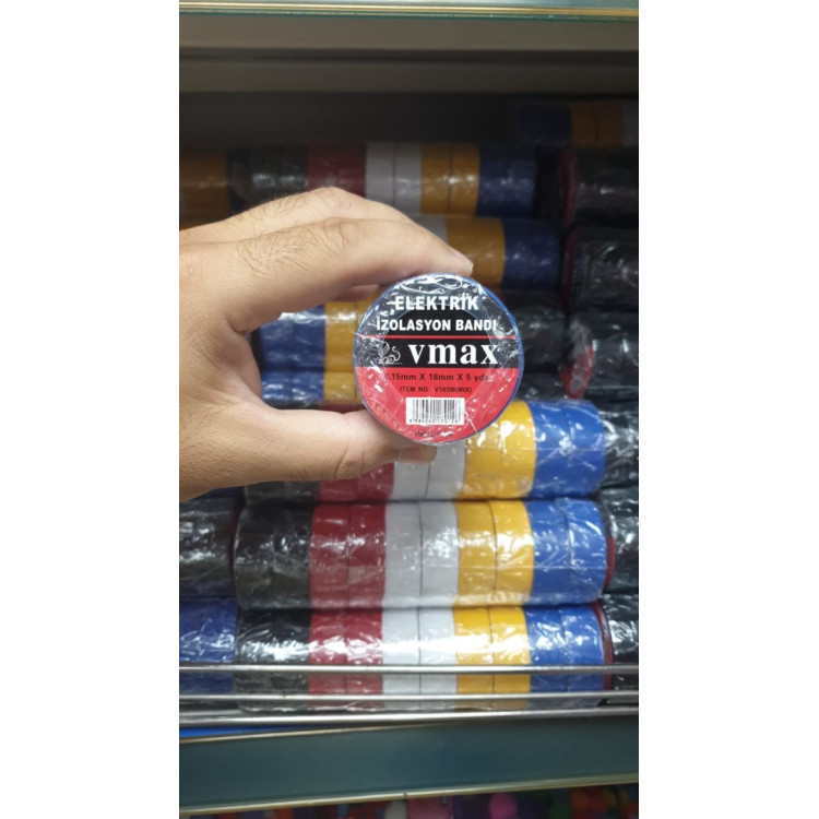 VMAX V103M RENKLİ ELEKTRİK BANDI 18MMx5MT 10LU