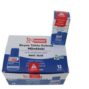 MİKRO MK-6020 MAVİ TAHTAKALEMİ MÜREKKEBİ 20ML (BOX12) MİKRO MK-6020 MAVİ TAHTAKALEMİ MÜREKKEBİ 20ML (BOX12)