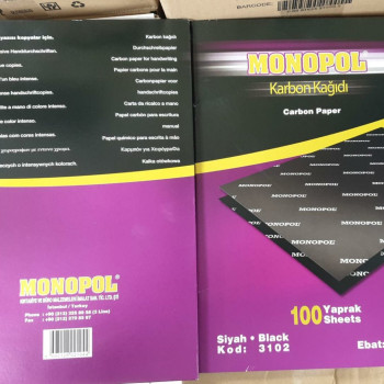MONOPOL 3102 KARBON KAĞIDI SİYAH 21X31 (BOX100) a4 MONOPOL 3102 KARBON KAĞIDI SİYAH 21X31 (BOX100) a4