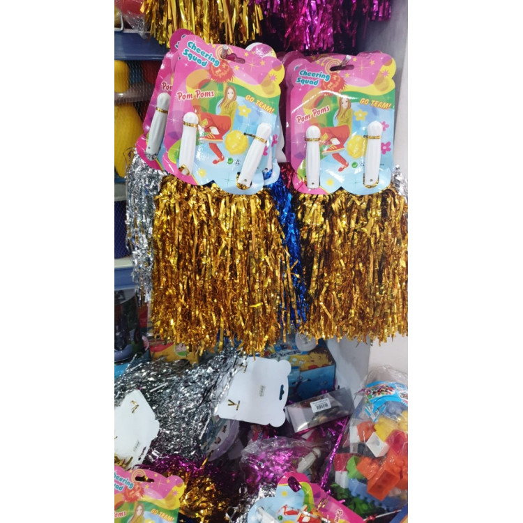 23 NİSAN GÖSTERİ AMİGO PONPON EKO 2Lİ -GOLD/ALTIN- METALİZE (12ÇİFT) *23nisan