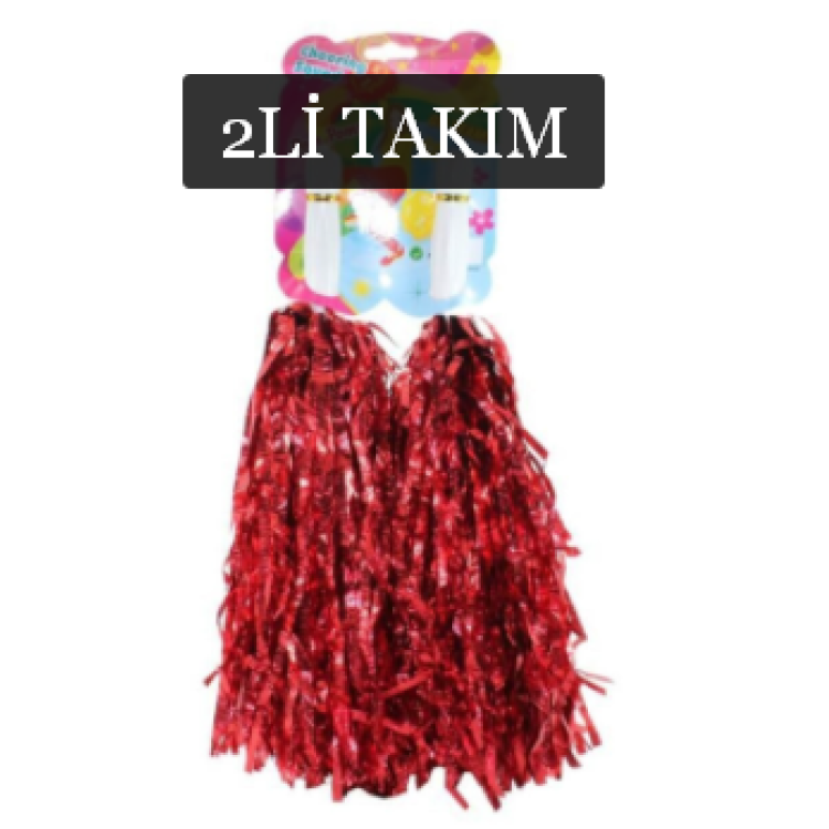 23 NİSAN GÖSTERİ AMİGO PONPON 2Lİ -KIRMIZI- METALİZE (12ÇİFT)