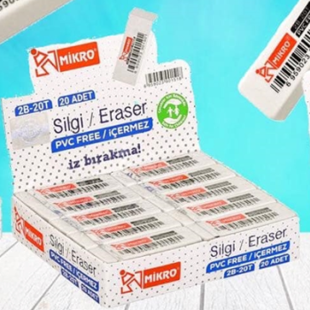 MİKRO 2B-20T BEYAZ SİLGİ 20Lİ *K MİKRO 2B-20T BEYAZ SİLGİ 20Lİ *K