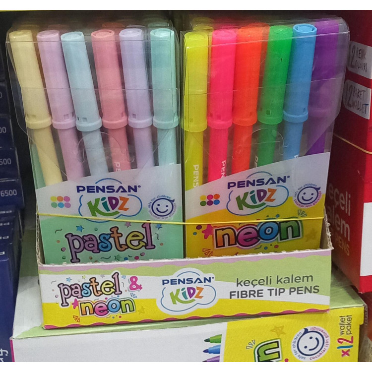 PENSAN 6RENK KEÇELİ KALEM NEON-PASTEL 6Lİ